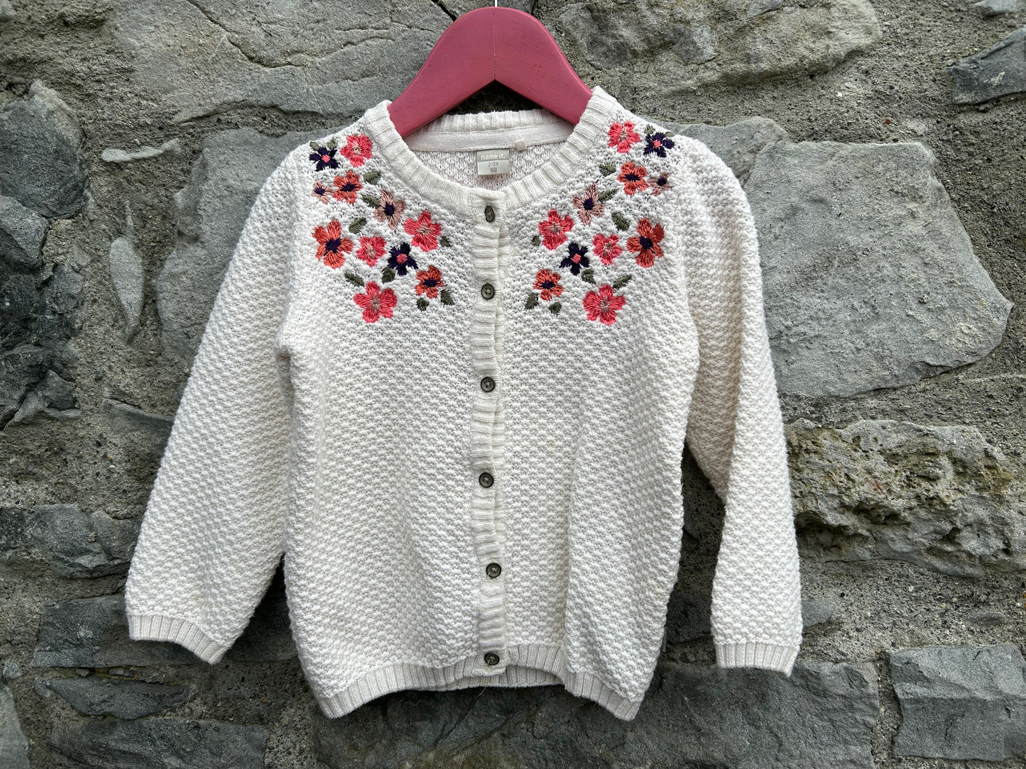 Cream embroidered cardigan  2-3y (92-98cm)