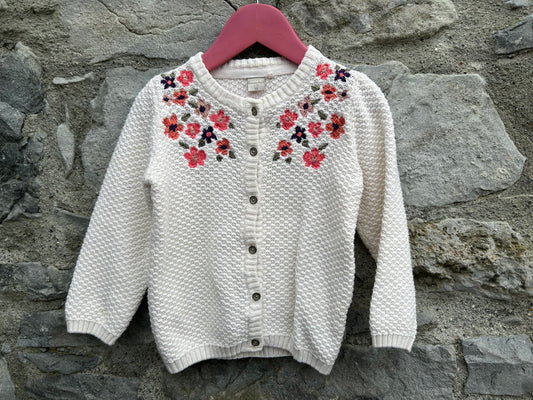 Cream embroidered cardigan  2-3y (92-98cm)