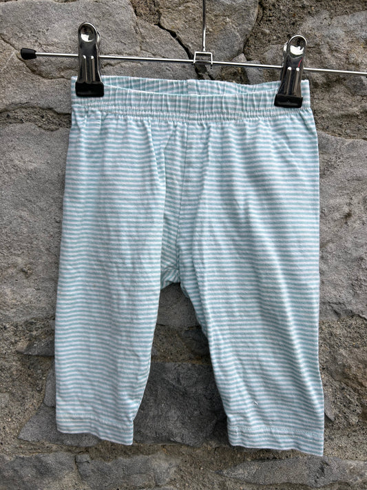 Blue stripy short leggings  12-18m (80-86cm)