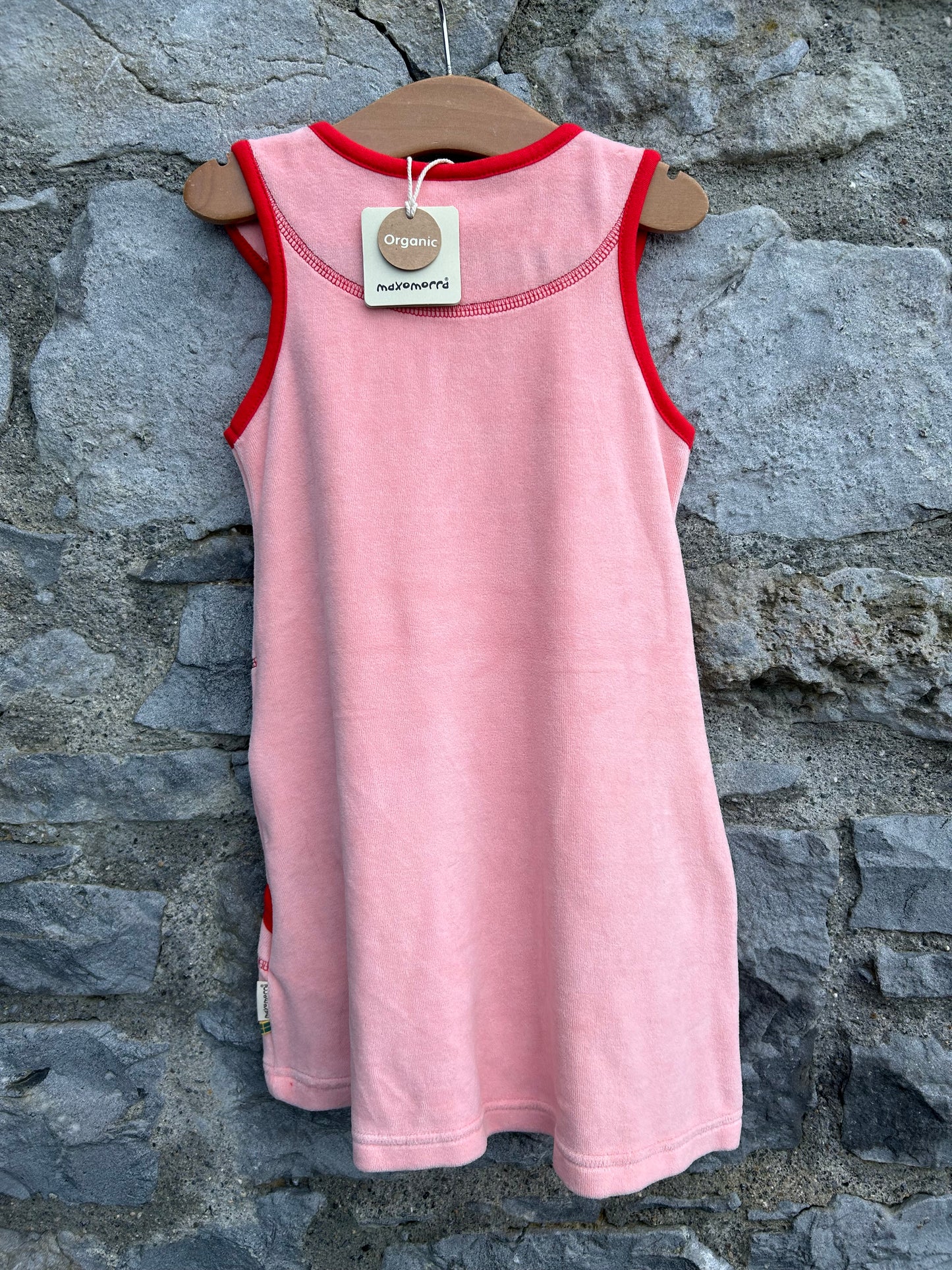 Pink velour pinafore 18-24m (86-92cm)