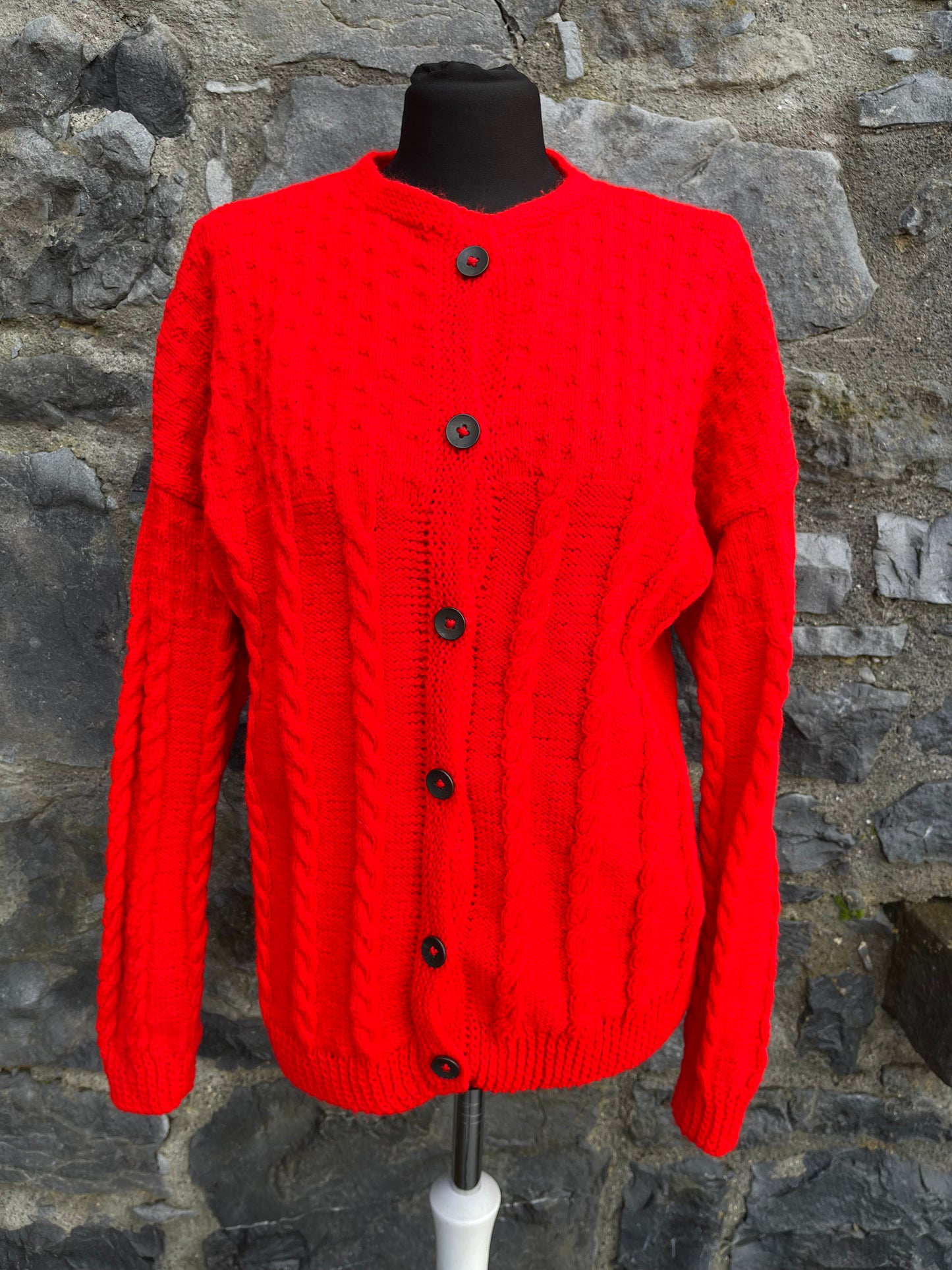 90s intense red cardigan uk 12