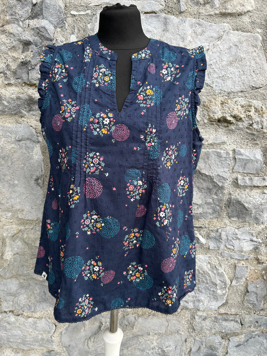 Floral navy sleeveless top uk 12