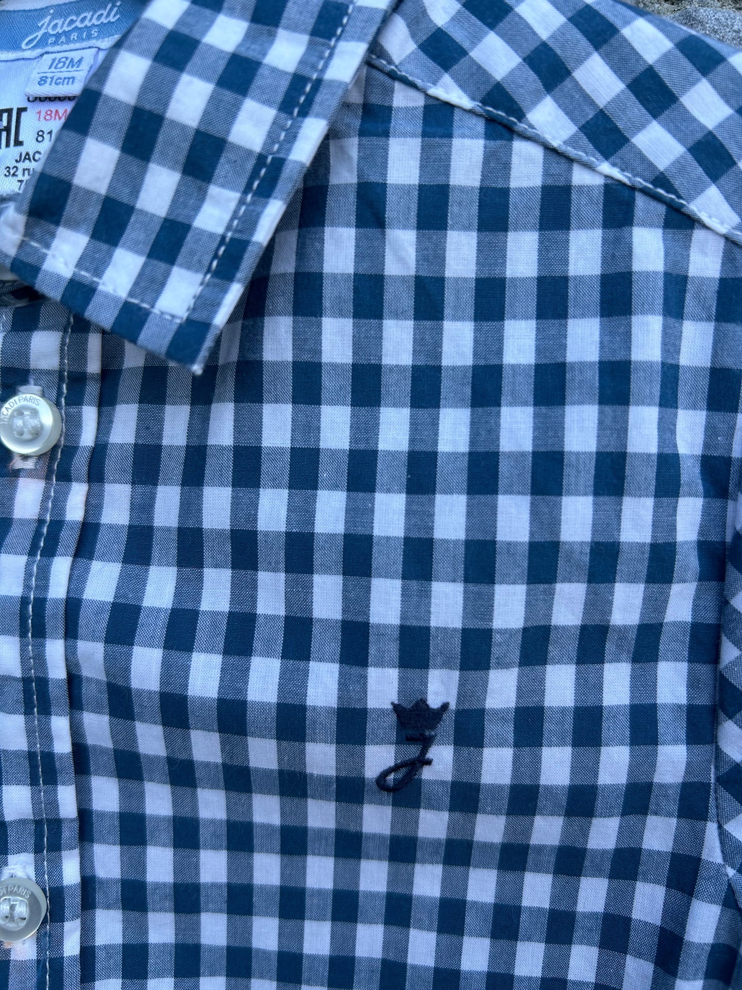 Blue gingham shirt  12m (80cm)