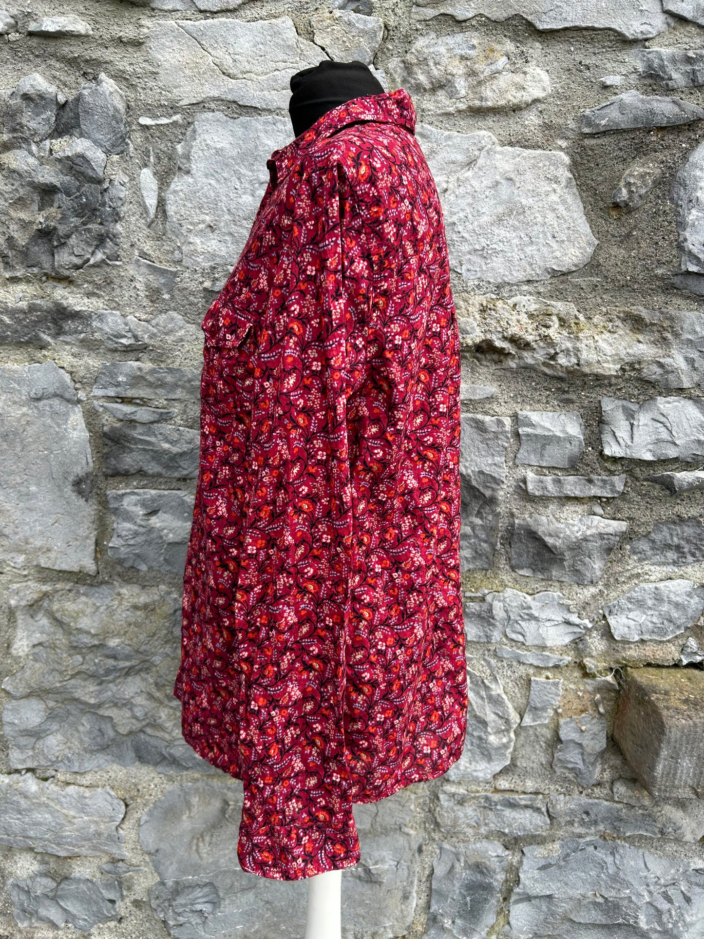 Maroon floral shirt uk 16