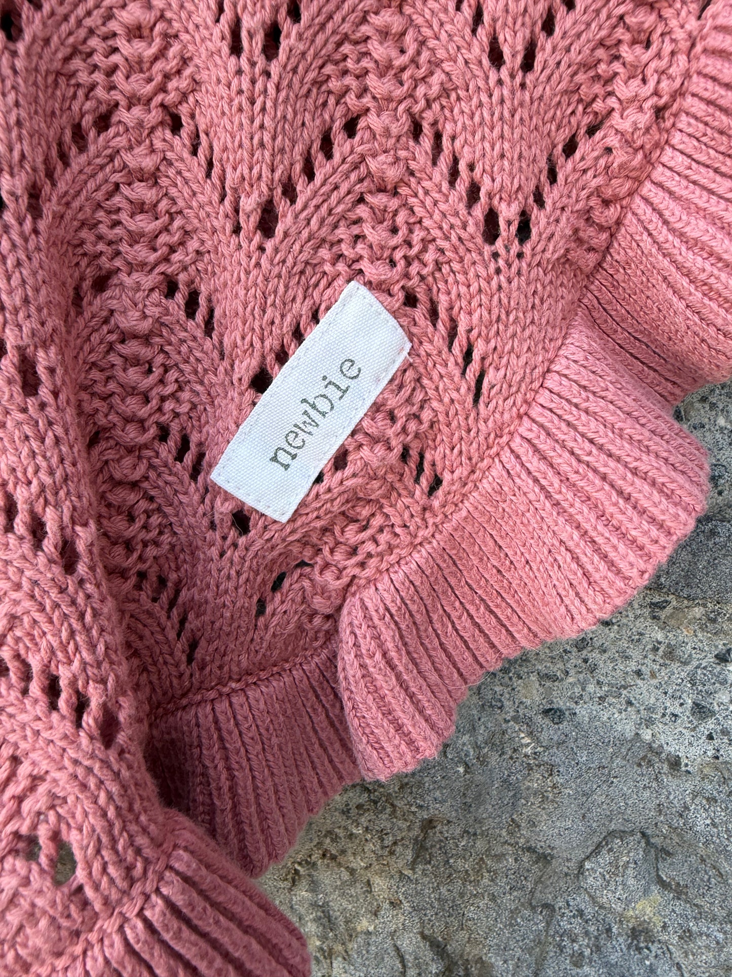 Coral pointelle poncho  18-24m (86-92cm)