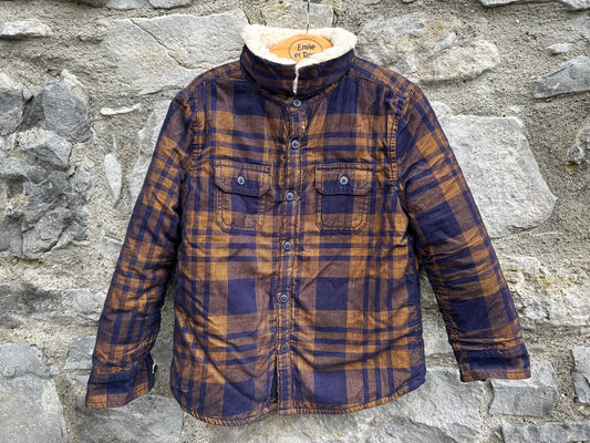 Brown&navy check fleece lined overshirt  4-5y (104-110cm)