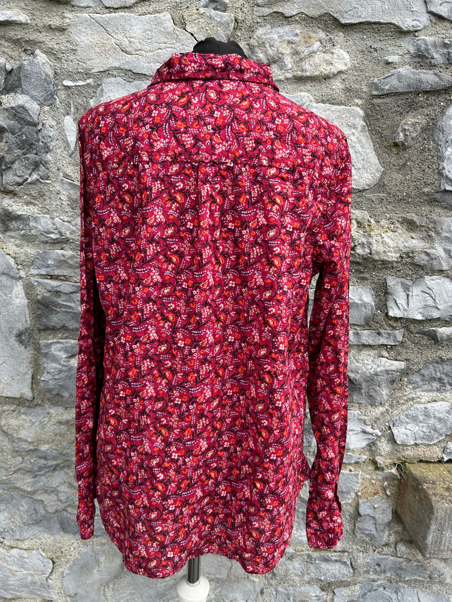 Maroon floral shirt uk 16
