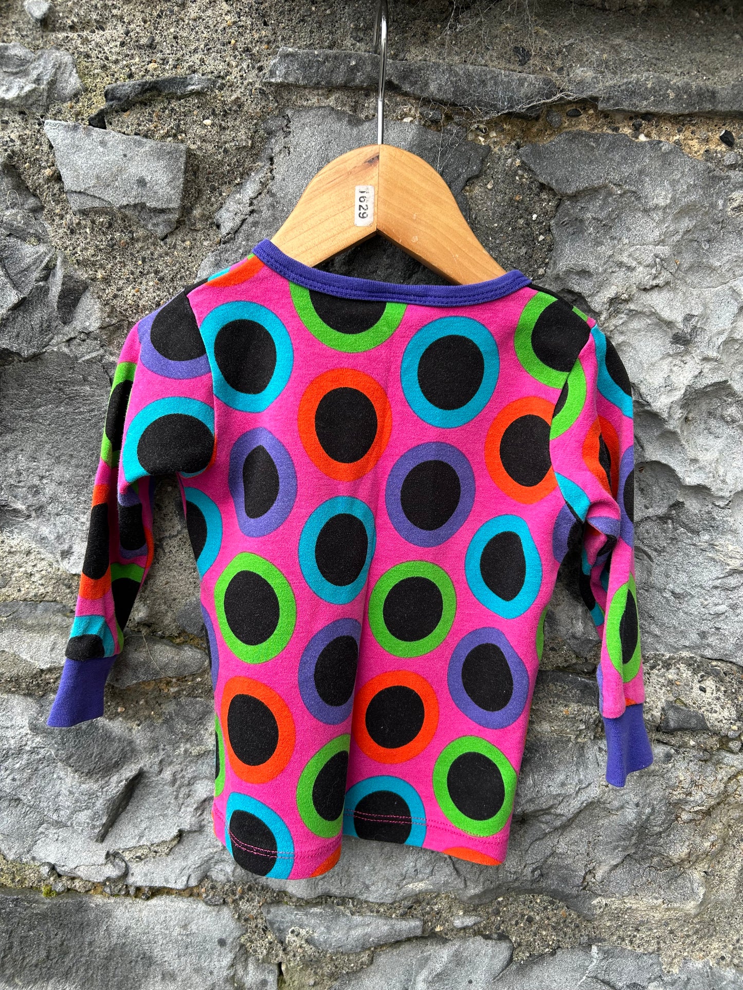 Colourful dots pink top 9m (74cm)