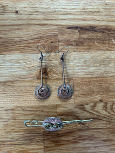Celtic bronze earrings&brooch