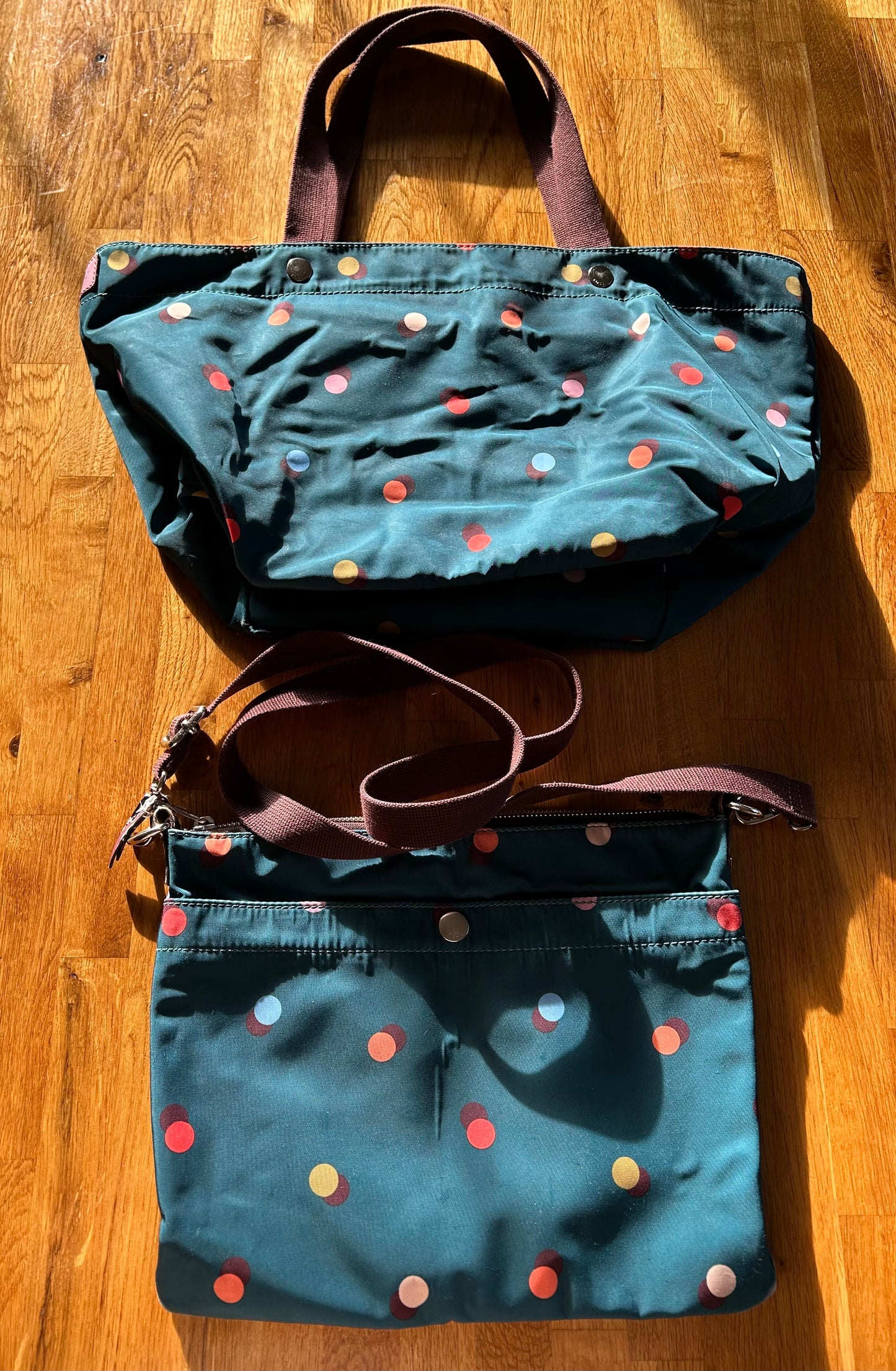 Teal&dots bag set
