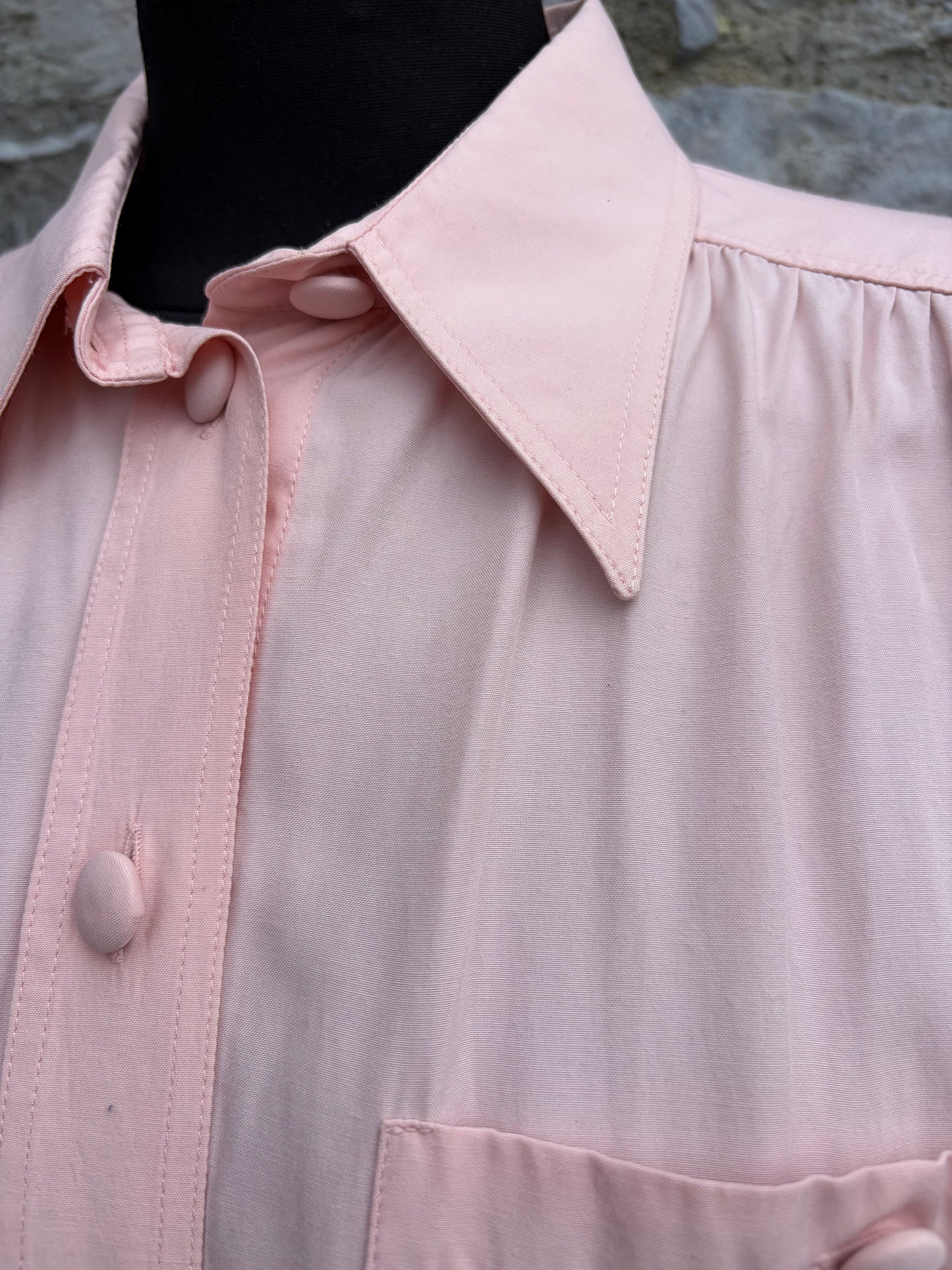 80s light pink blouse uk 16