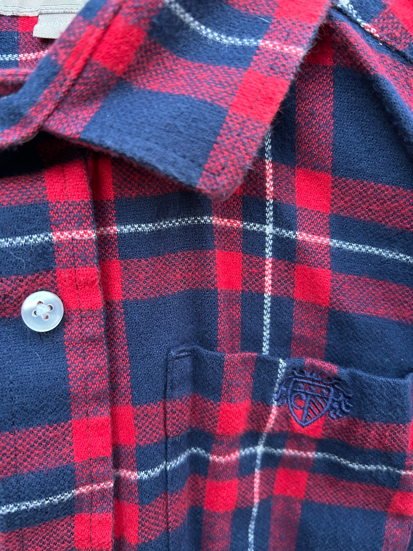 Navy&red check shirt 9-10y (134-140cm)