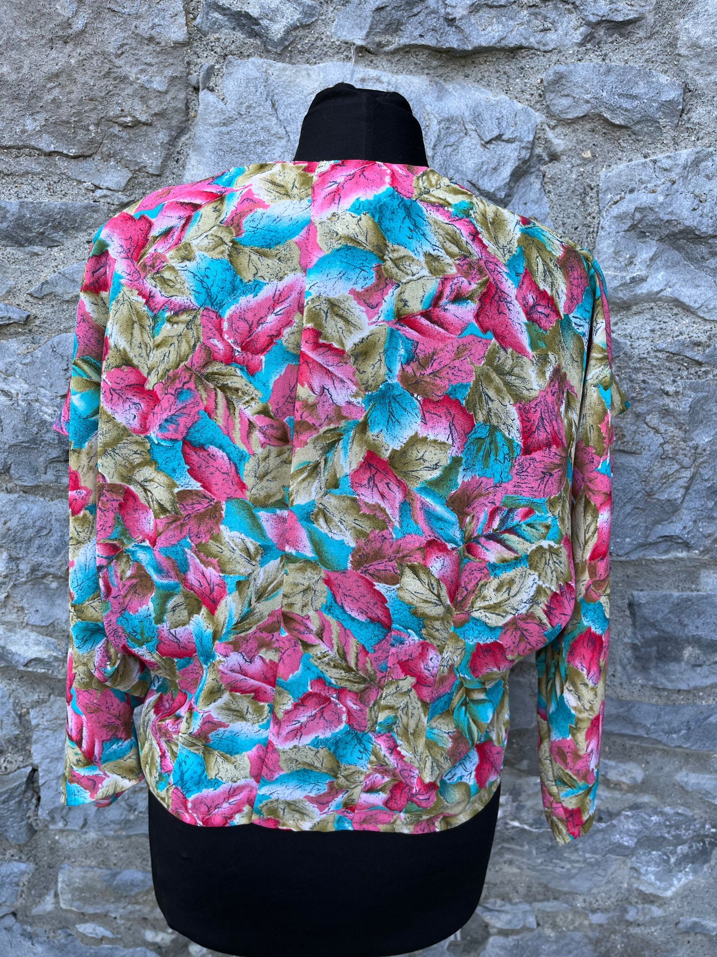 80s autumn flowers blouse uk 10-12