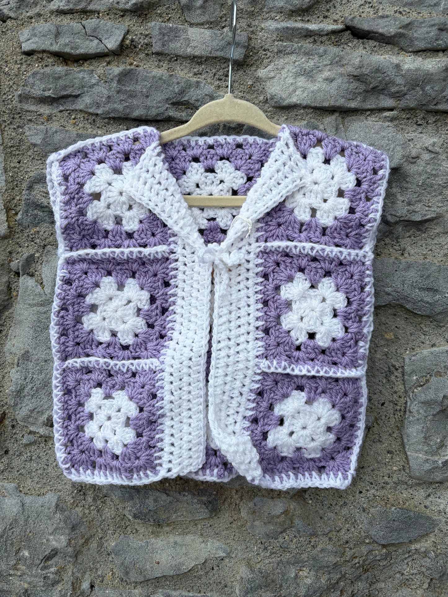 Purple granny squares gilet  6-12m (68-80cm)