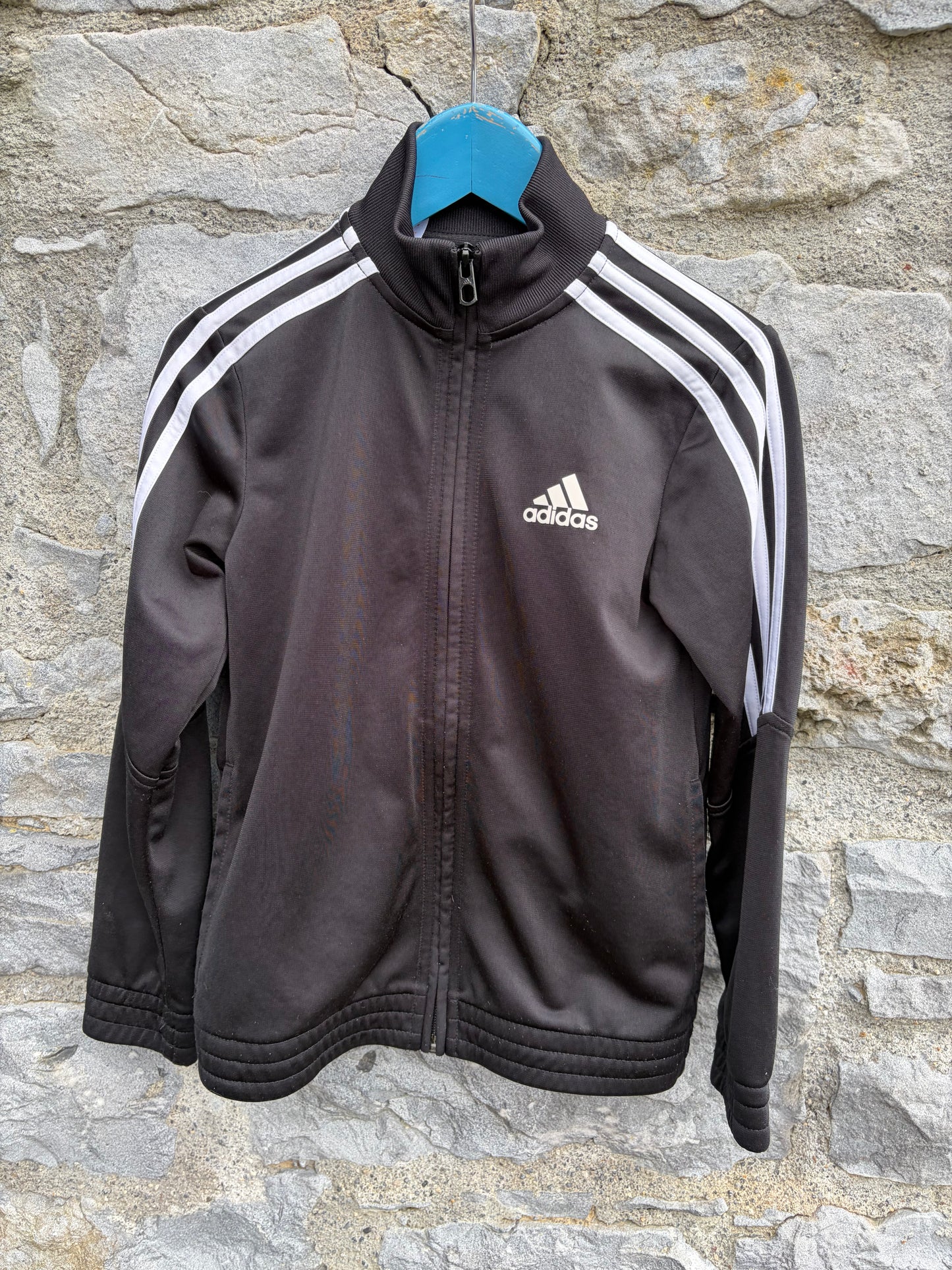 Black Essentials 3-Stripe sport jacket  7-8y (122-128cm)