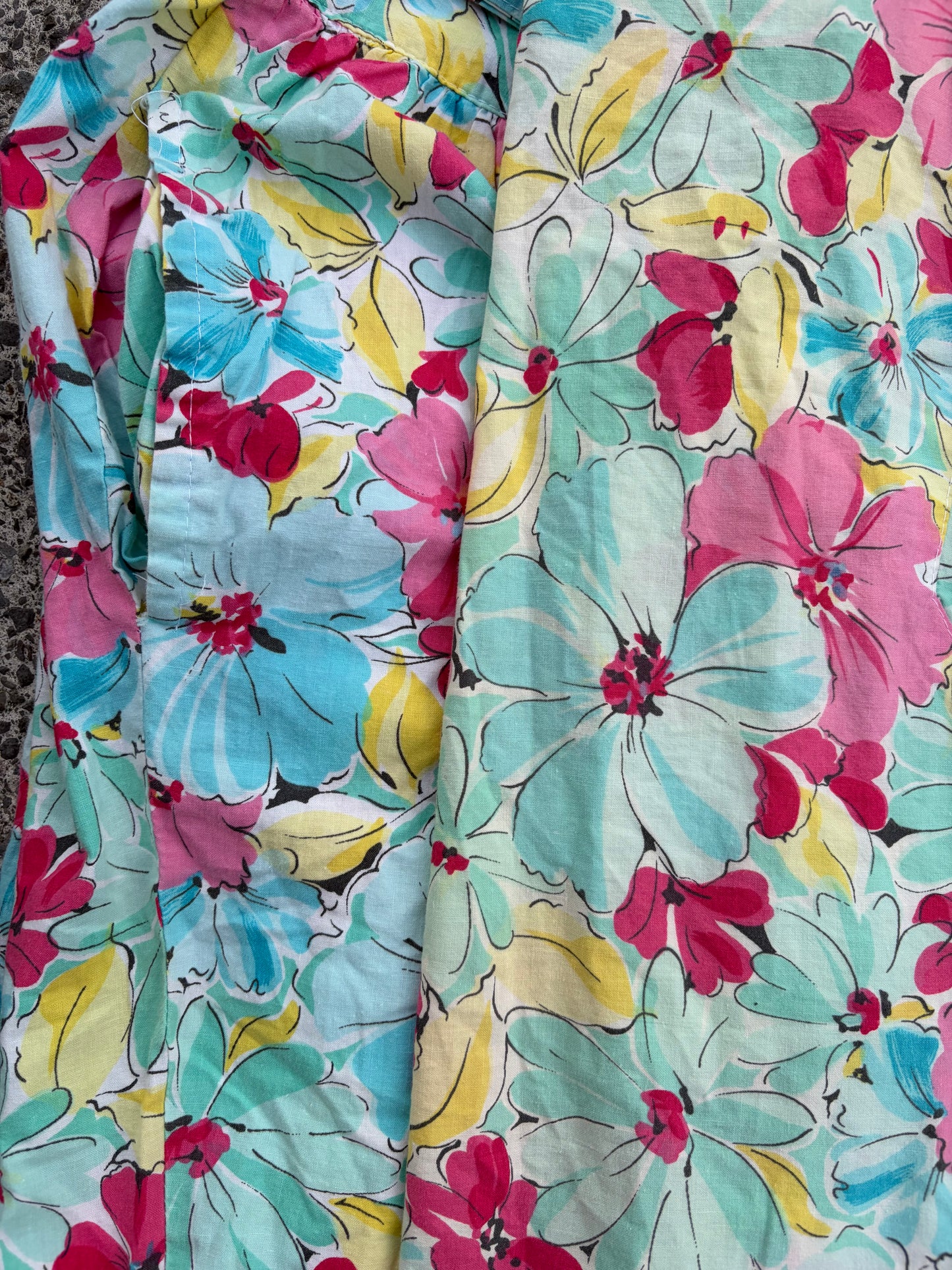 80s colourful flowers pants&shirt uk 12