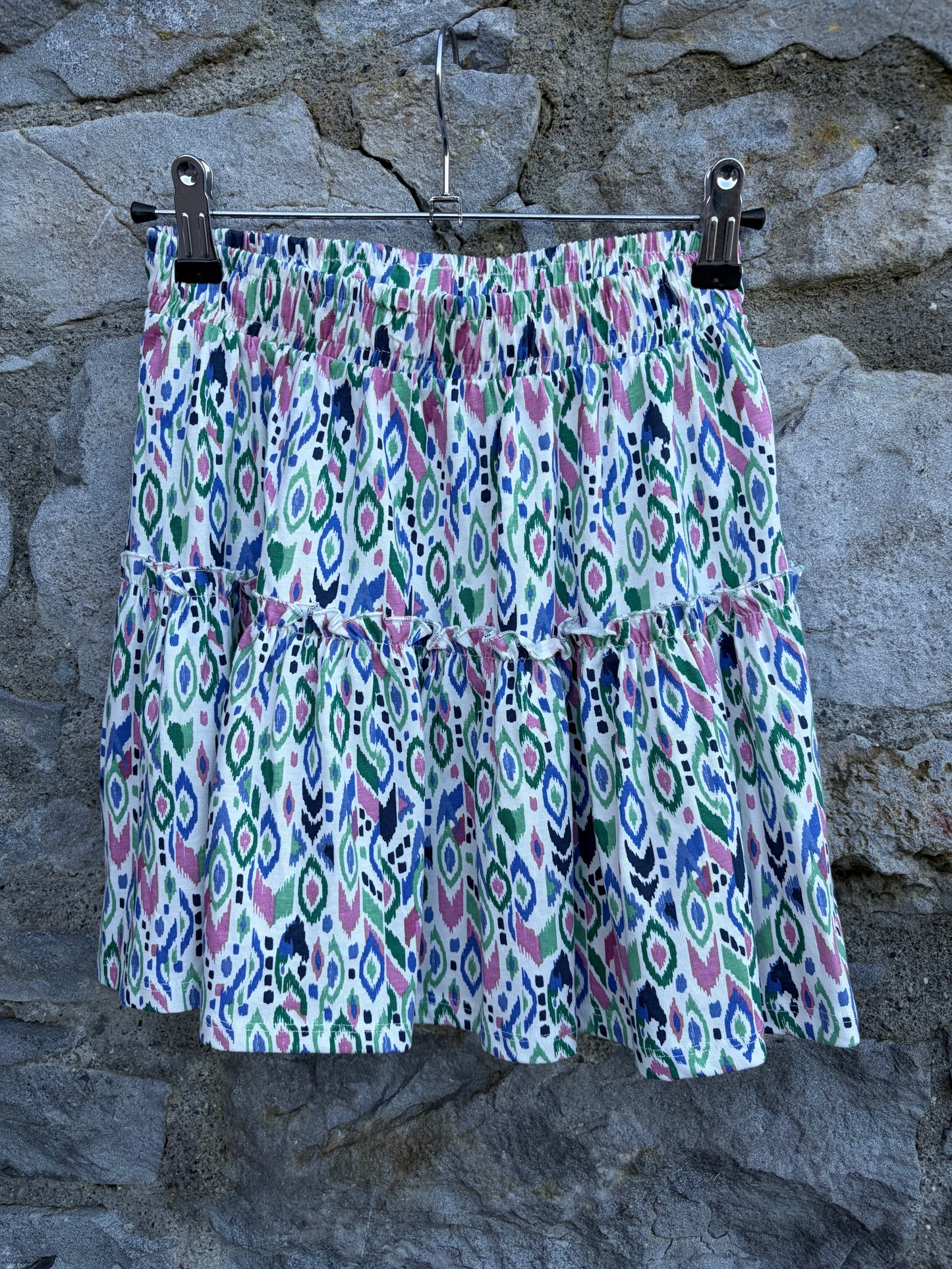 Colourful geometric tiered skirt  8-9y (128-134cm)