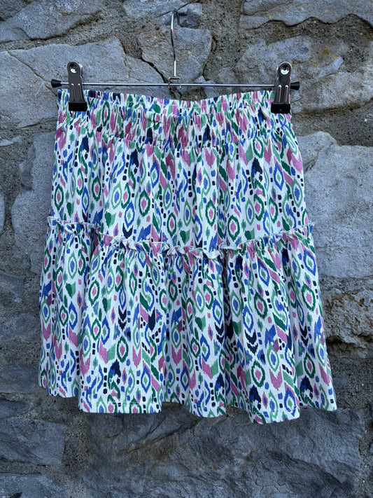Colourful geometric tiered skirt  8-9y (128-134cm)