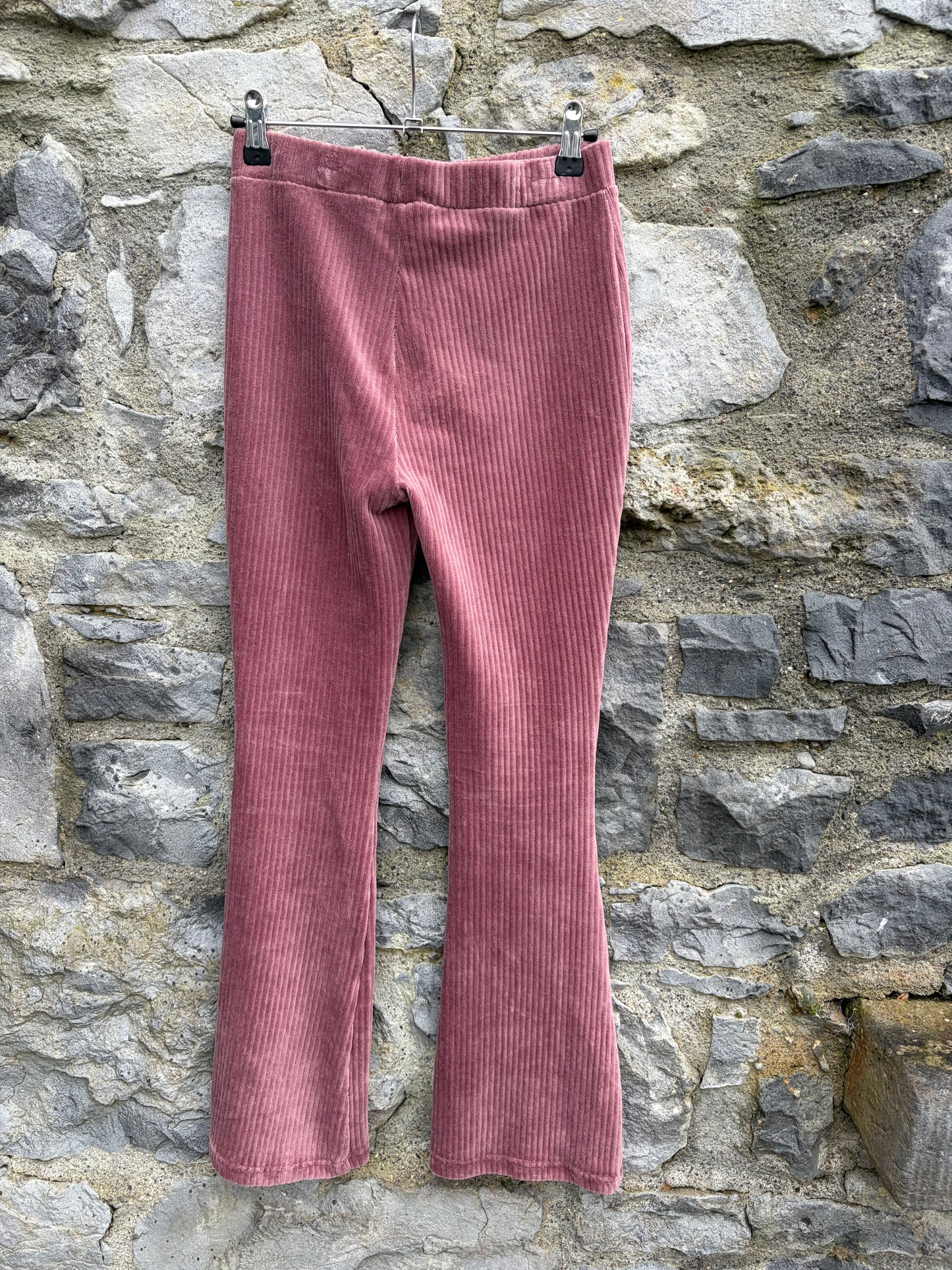 Dusty pink ribbed flares  11-12y (146-152cm)