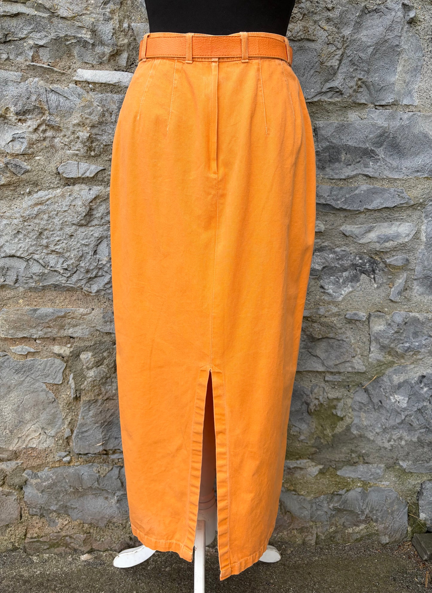 90s Orange long skirt uk 8