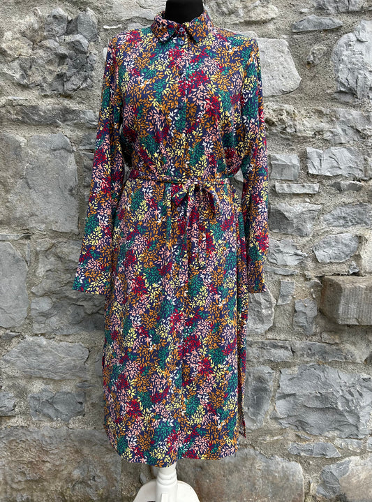 Colourful leaves shirt dress uk 10