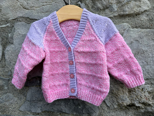 Pink&lilac cardigan 3-6m (62-68cm)