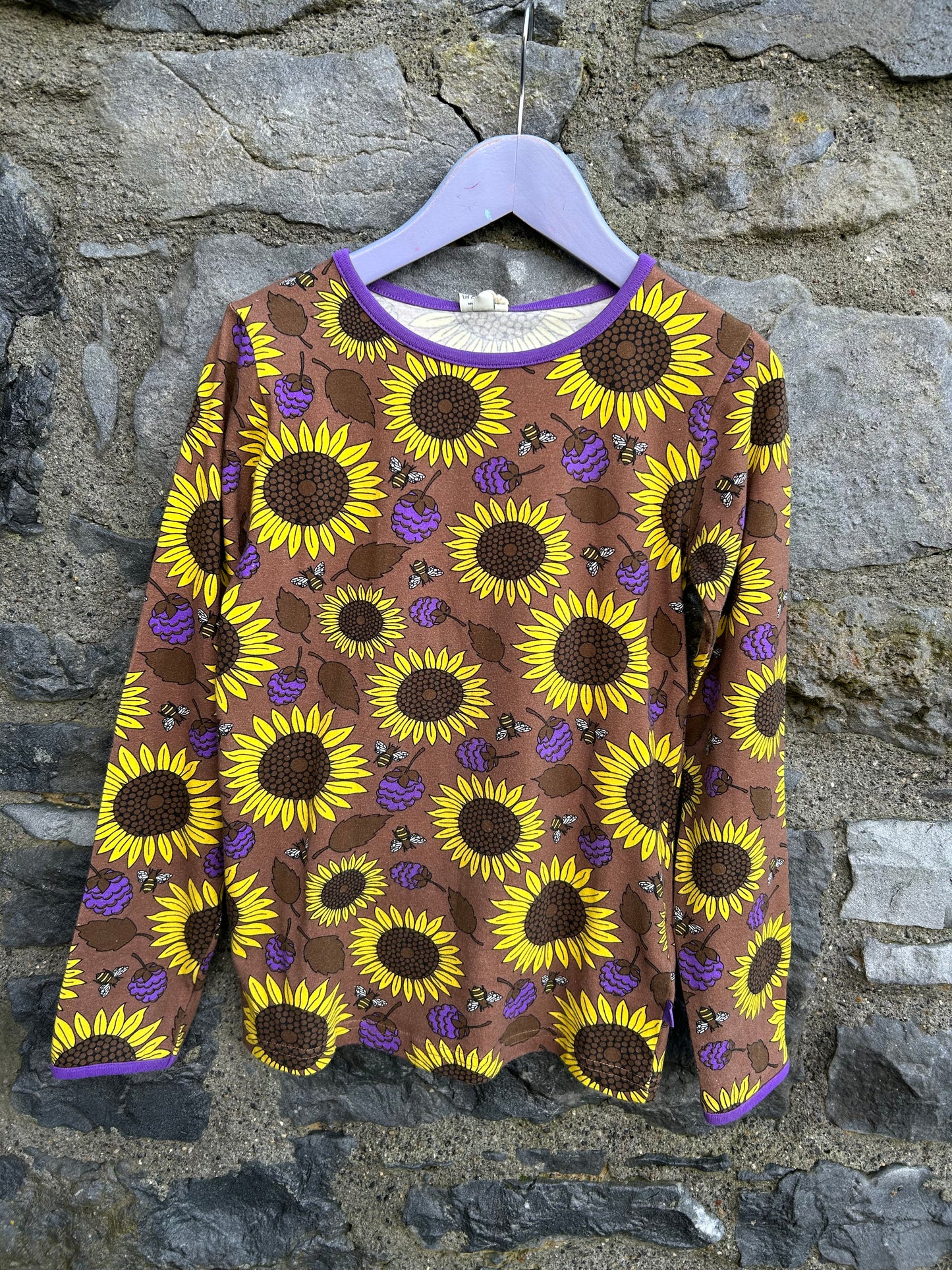 Sunflowers brown top 9-10y (134-140cm)