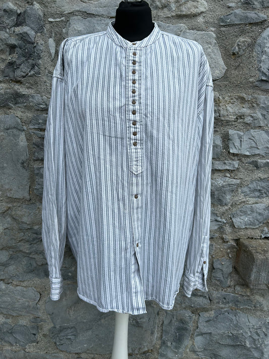 Grey stripy grandpa shirt XL