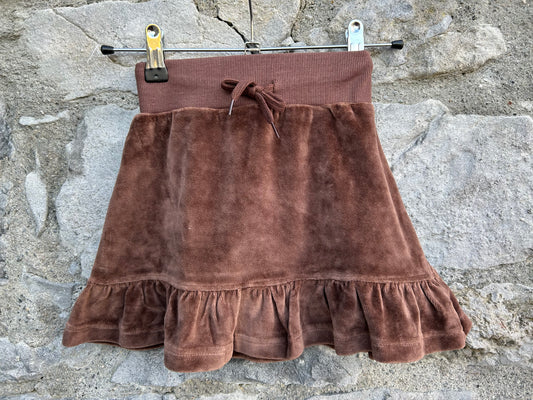 Brown velour skirt 3-4y (98-104cm)