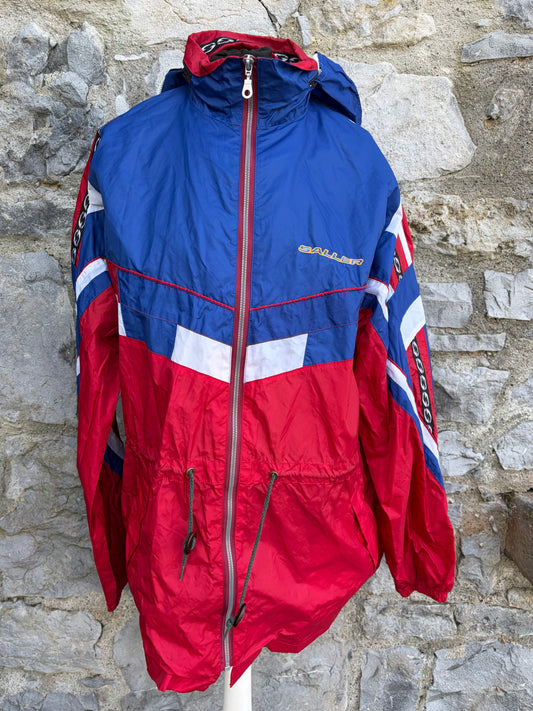 80s Red&blue windbreaker jacket Large
