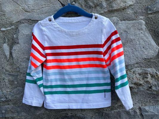 White stripy top  18-24m (86-92cm)