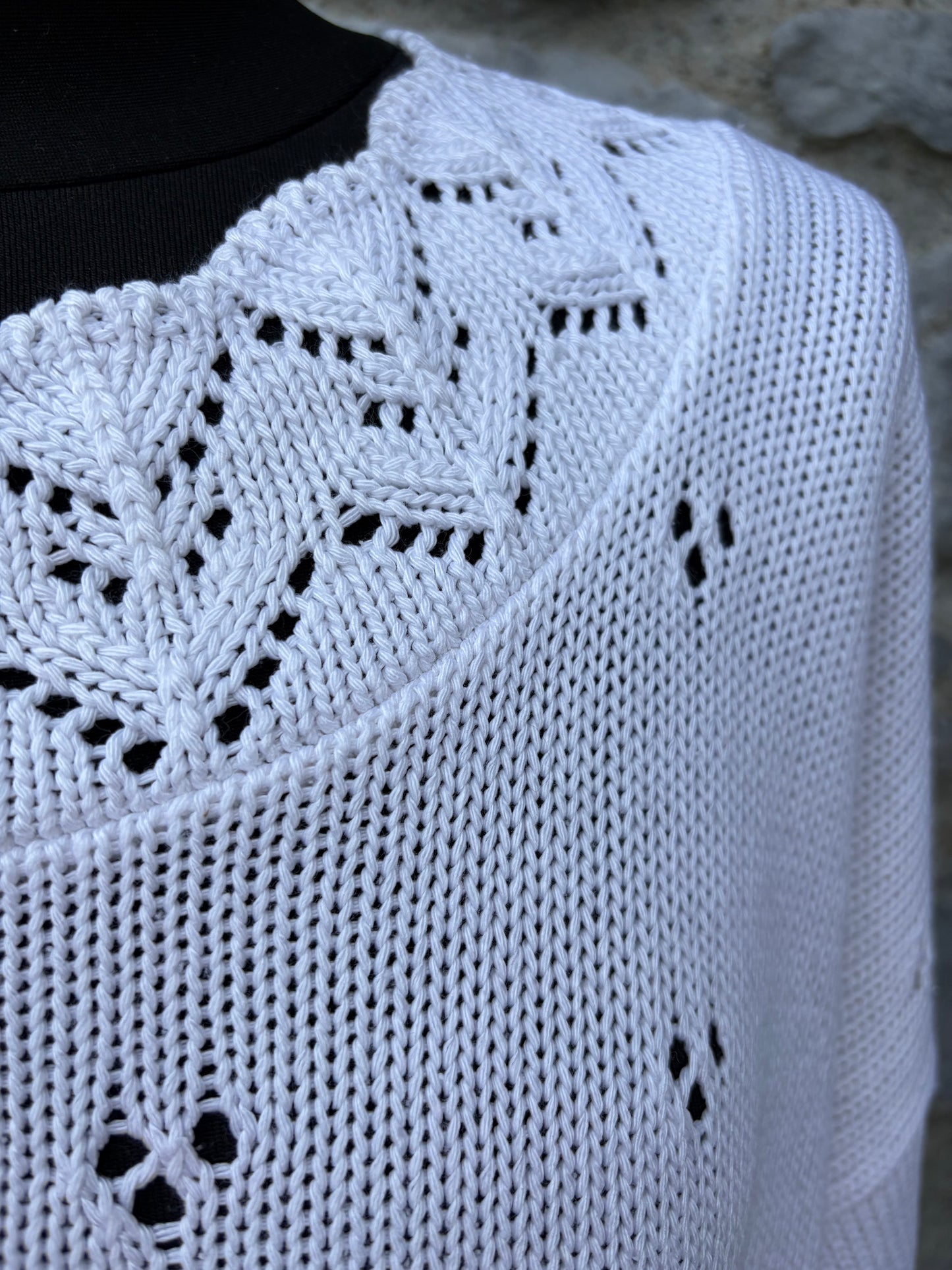 90s white knitted top uk 14-16