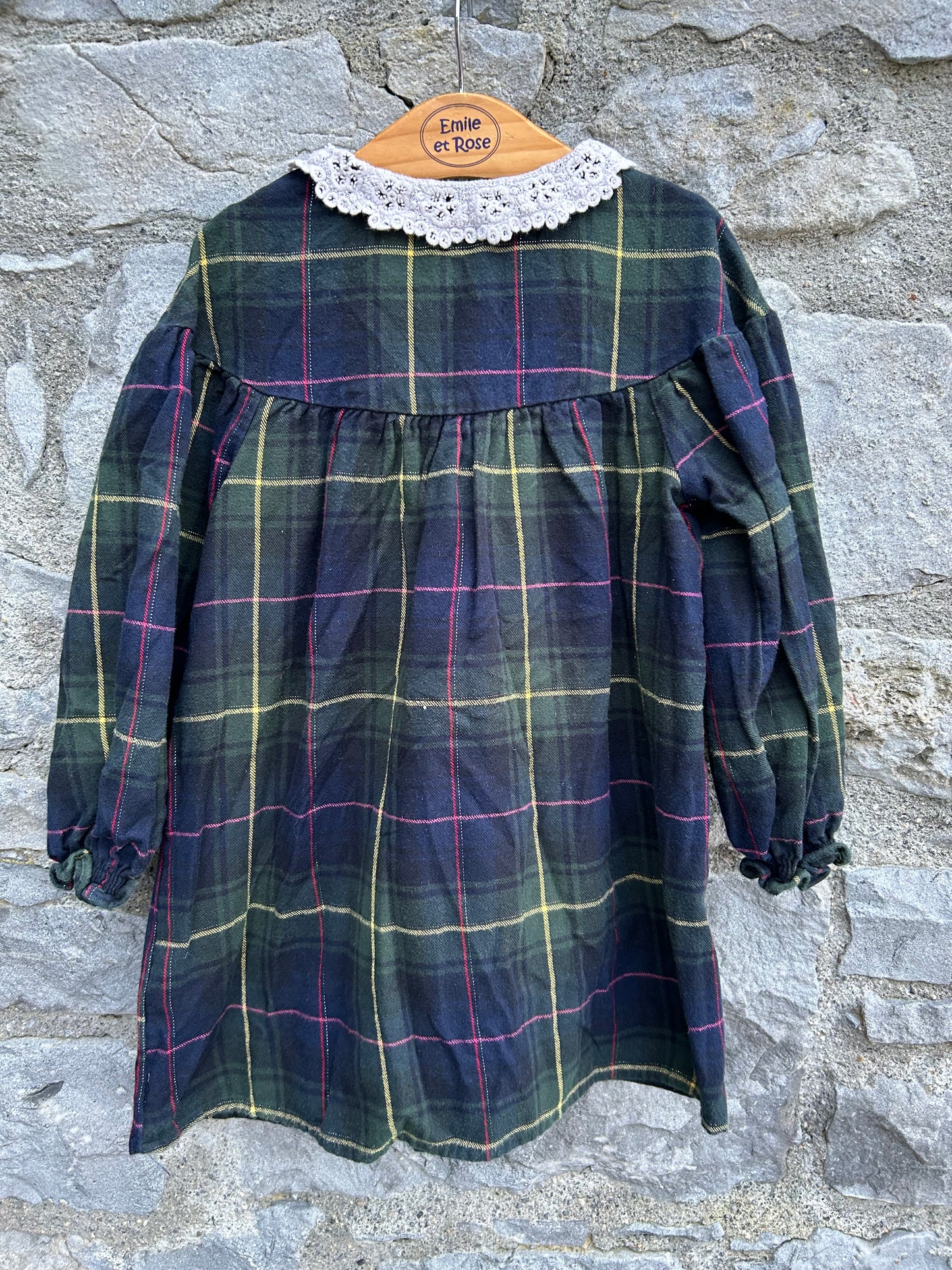 Green check dress  4-5y (104-110cm)