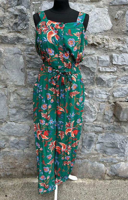 Floral green jumpsuit uk 12-14