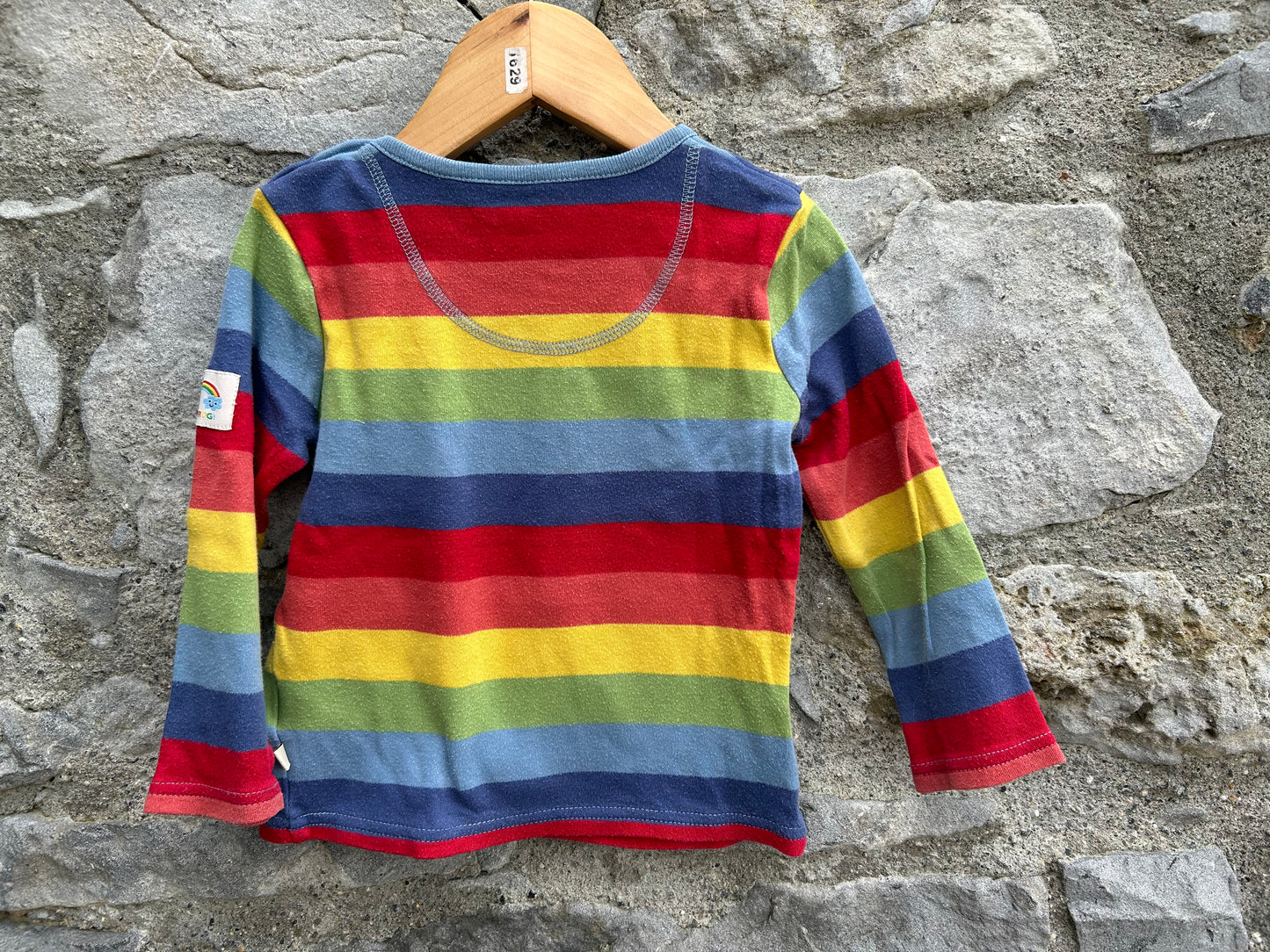 Rainbow stripes tractor top 12-18m (80-86cm)