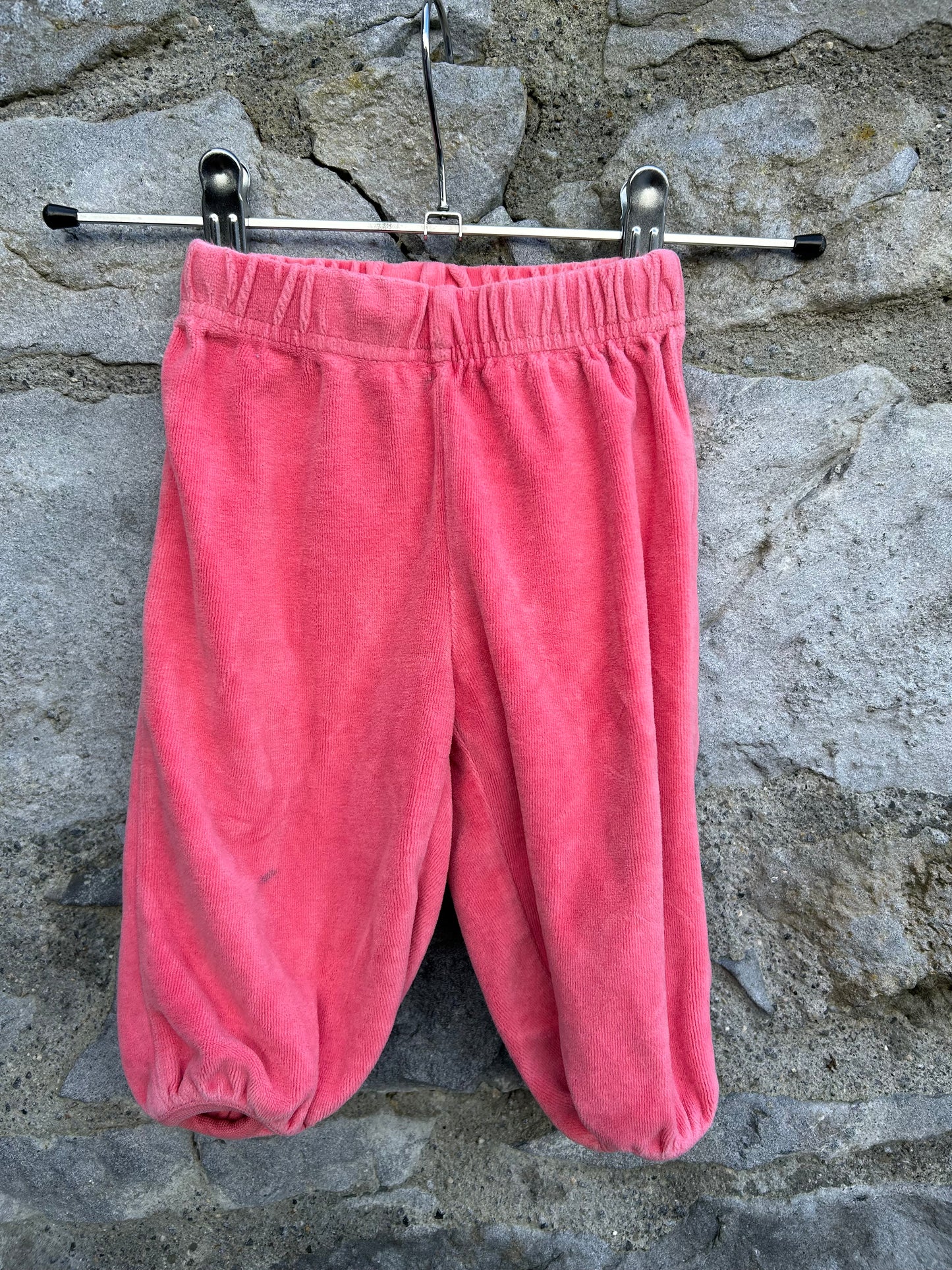 Pink velour pants   3-6m (62-68cm)