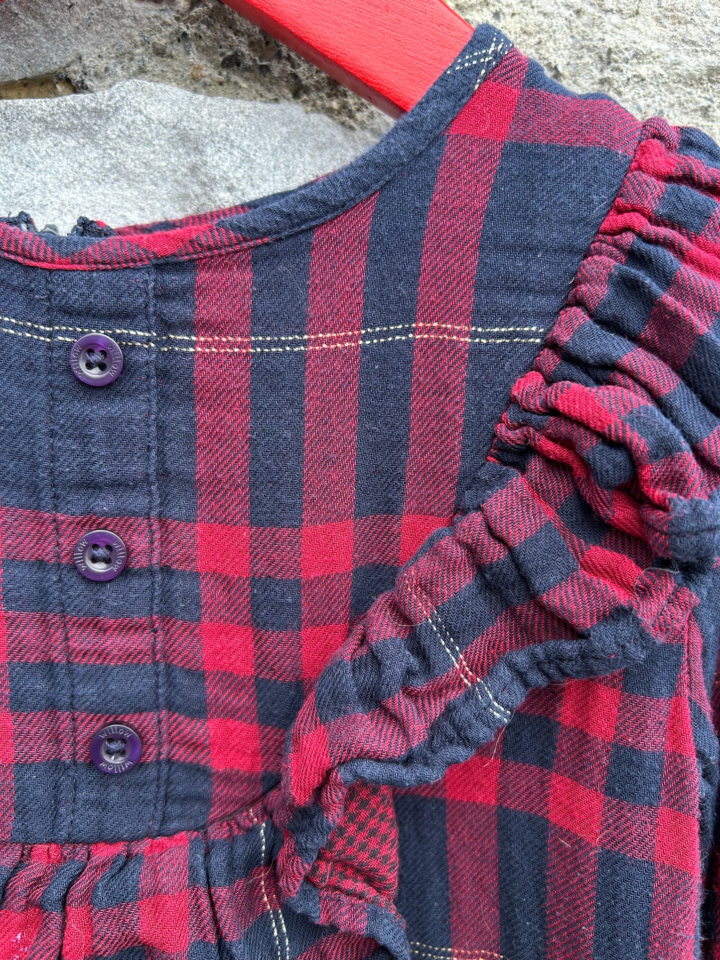 Red&navy check dress 5-6y (110-116cm)