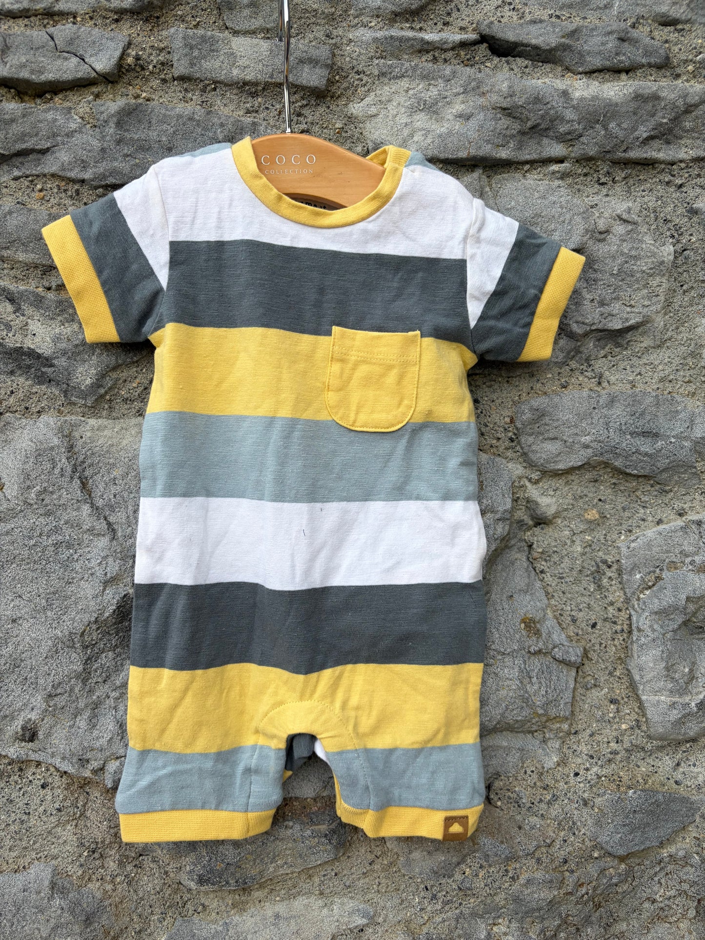 Grey&yellow rompers  0-1m (56cm)
