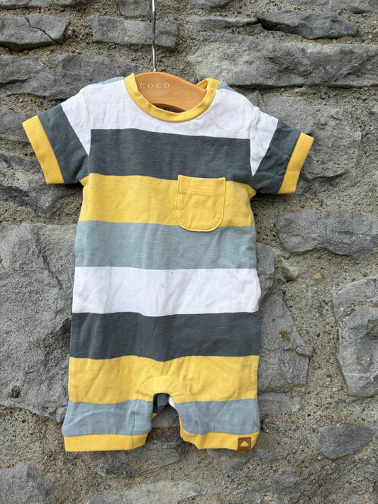 Grey&yellow rompers  0-1m (56cm)