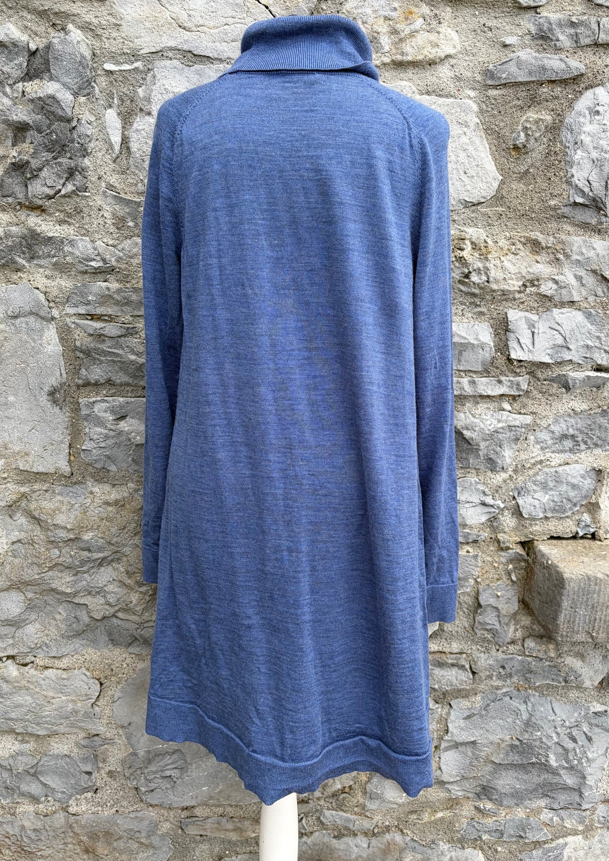 Blue wool turtleneck jumper dress uk 12
