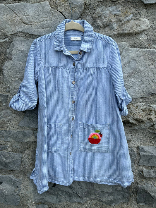 Blue stripy shirt dress 2-3y (92-98cm)
