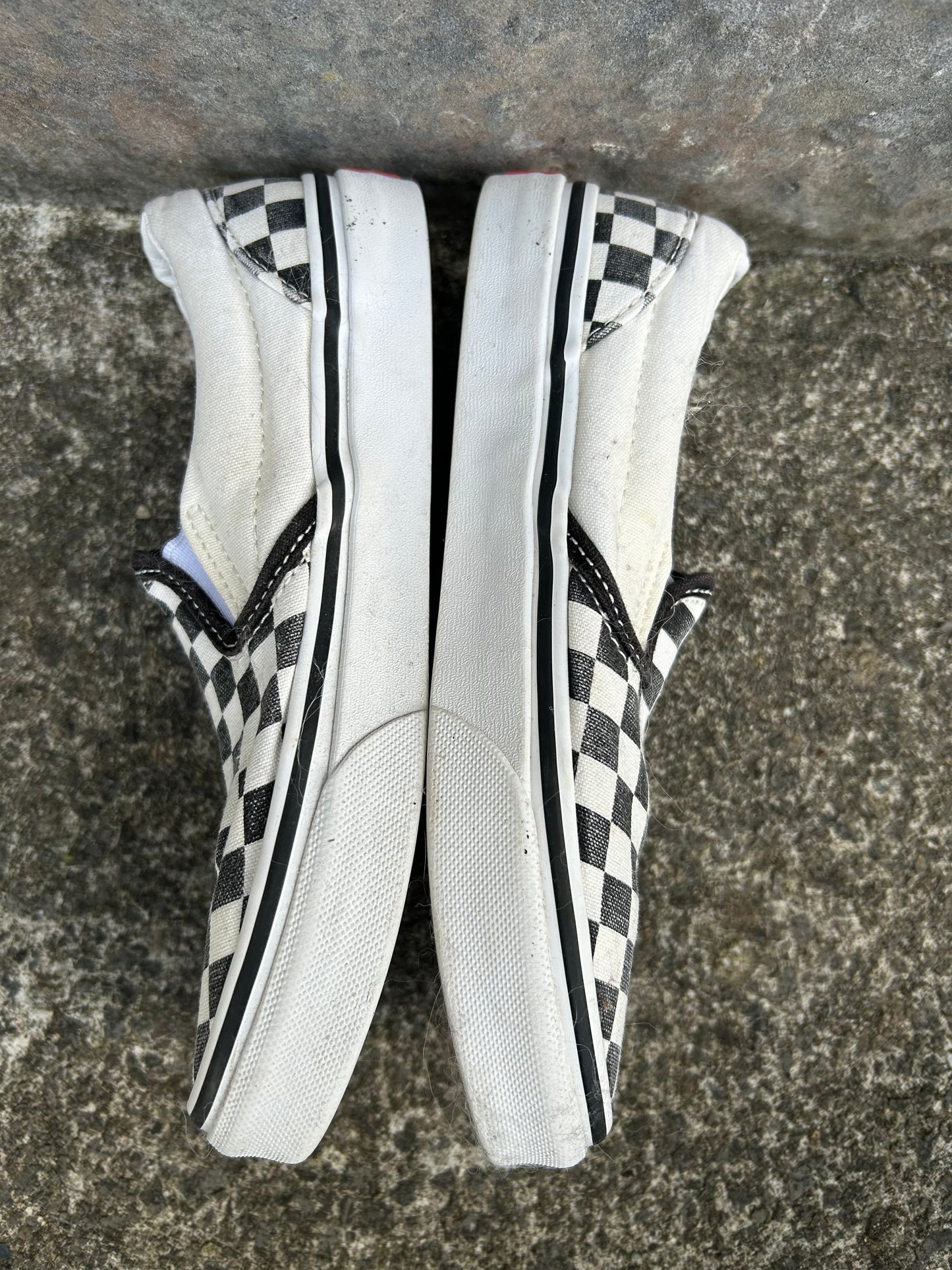 Black&off white Checker slip ons   uk 1.5 (eu 34)