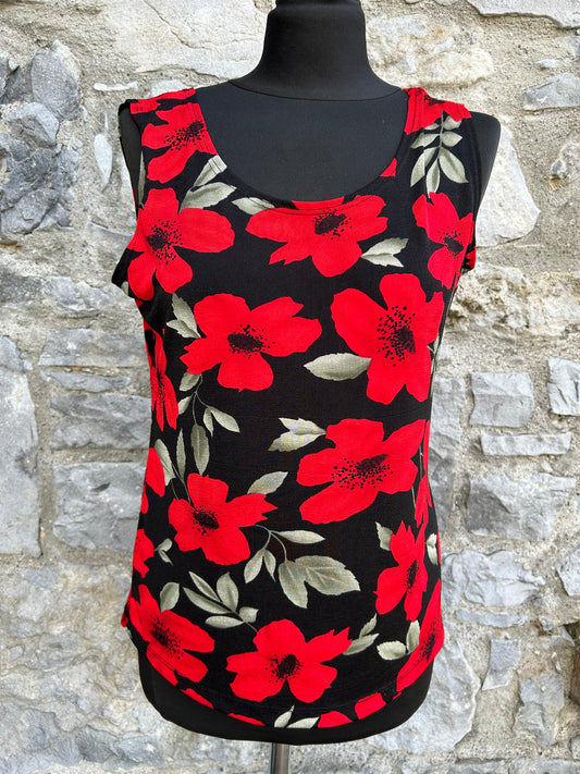 Y2K red flowers top uk 12