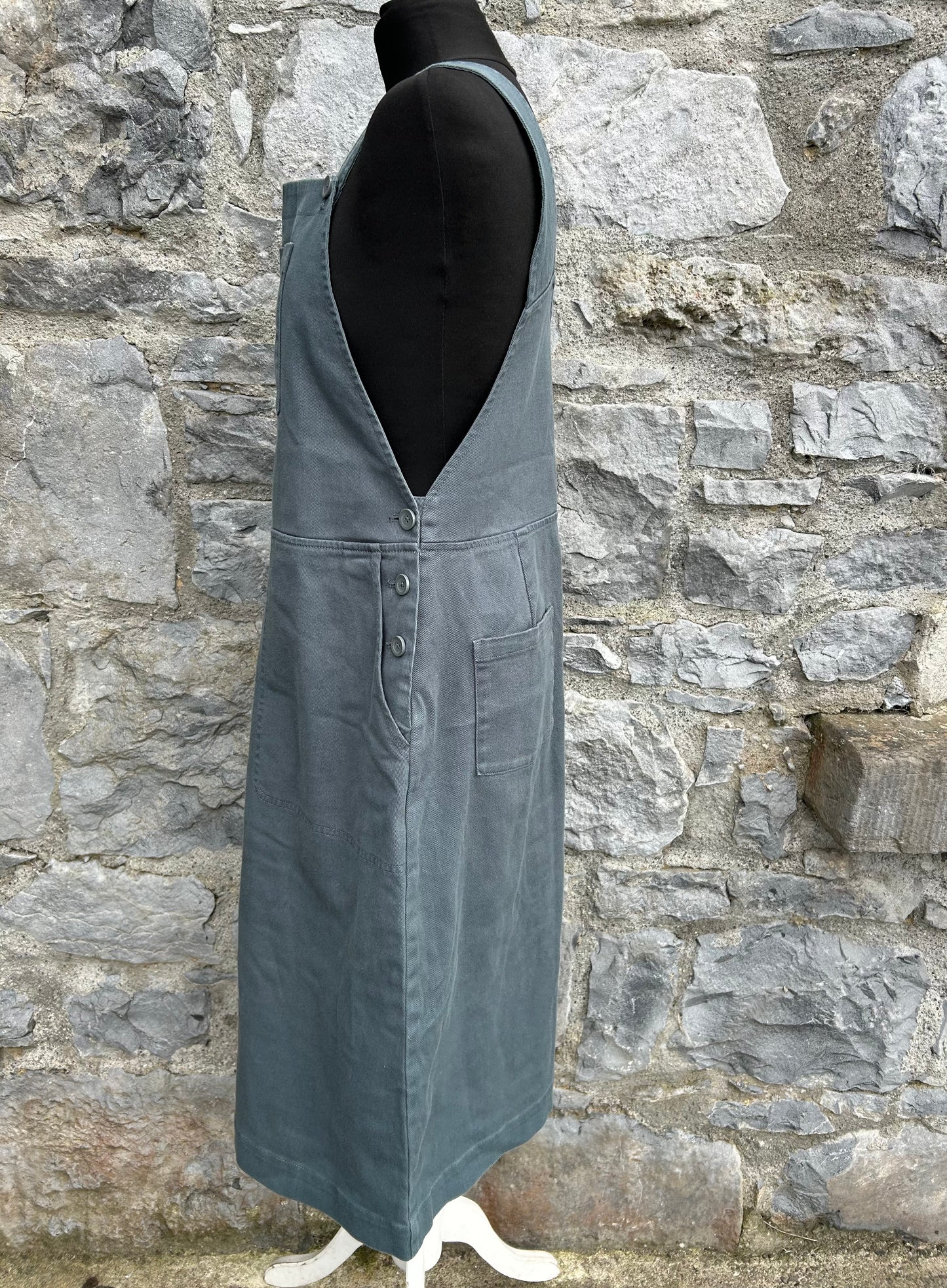 Khaki denim pinafore uk 12-14