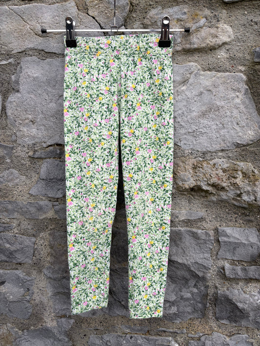 Green floral leggings 4-5y (104-110cm)