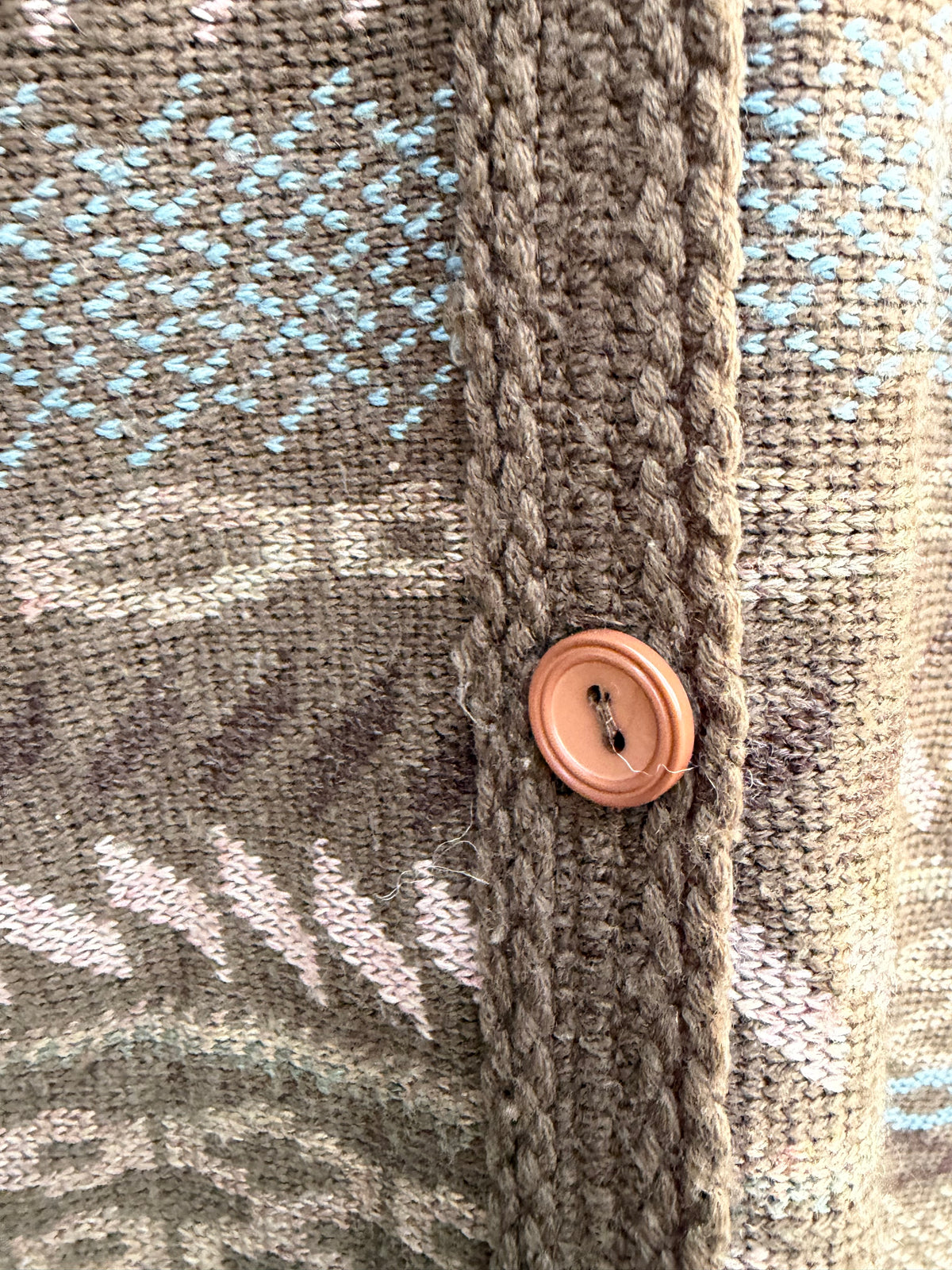 80s brown geometric cardigan uk 10-12