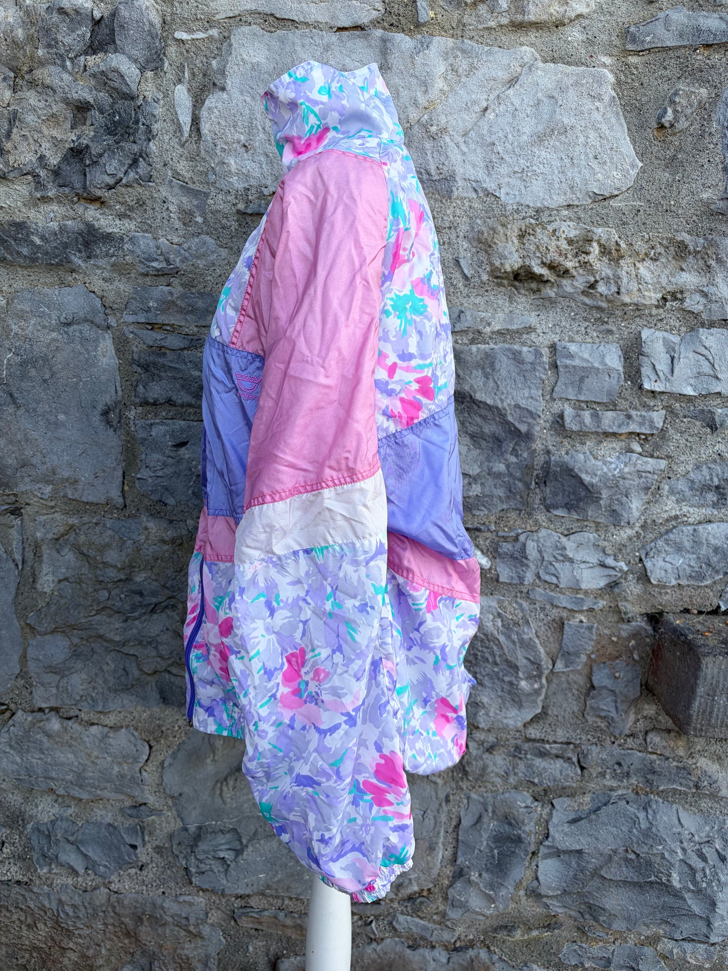 80s pink&floral shell jacket uk 12-14