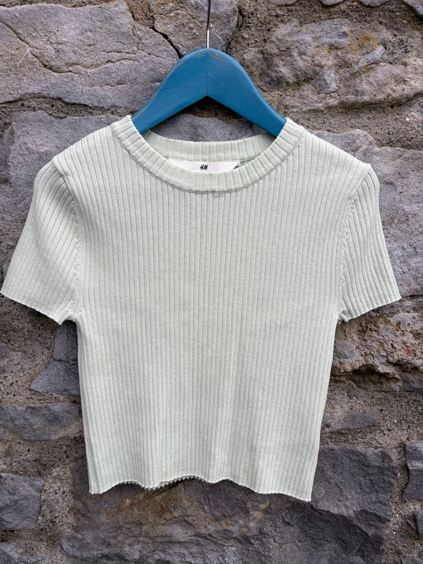 Pistachio ribbed top  11-12y (146-152cm)