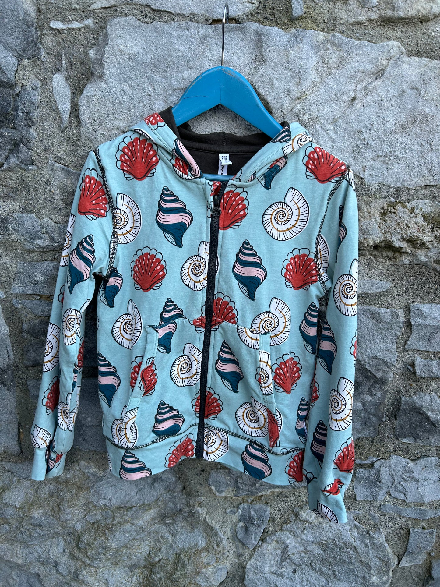 Sea shells blue hoodie 7-8y (122-128cm)