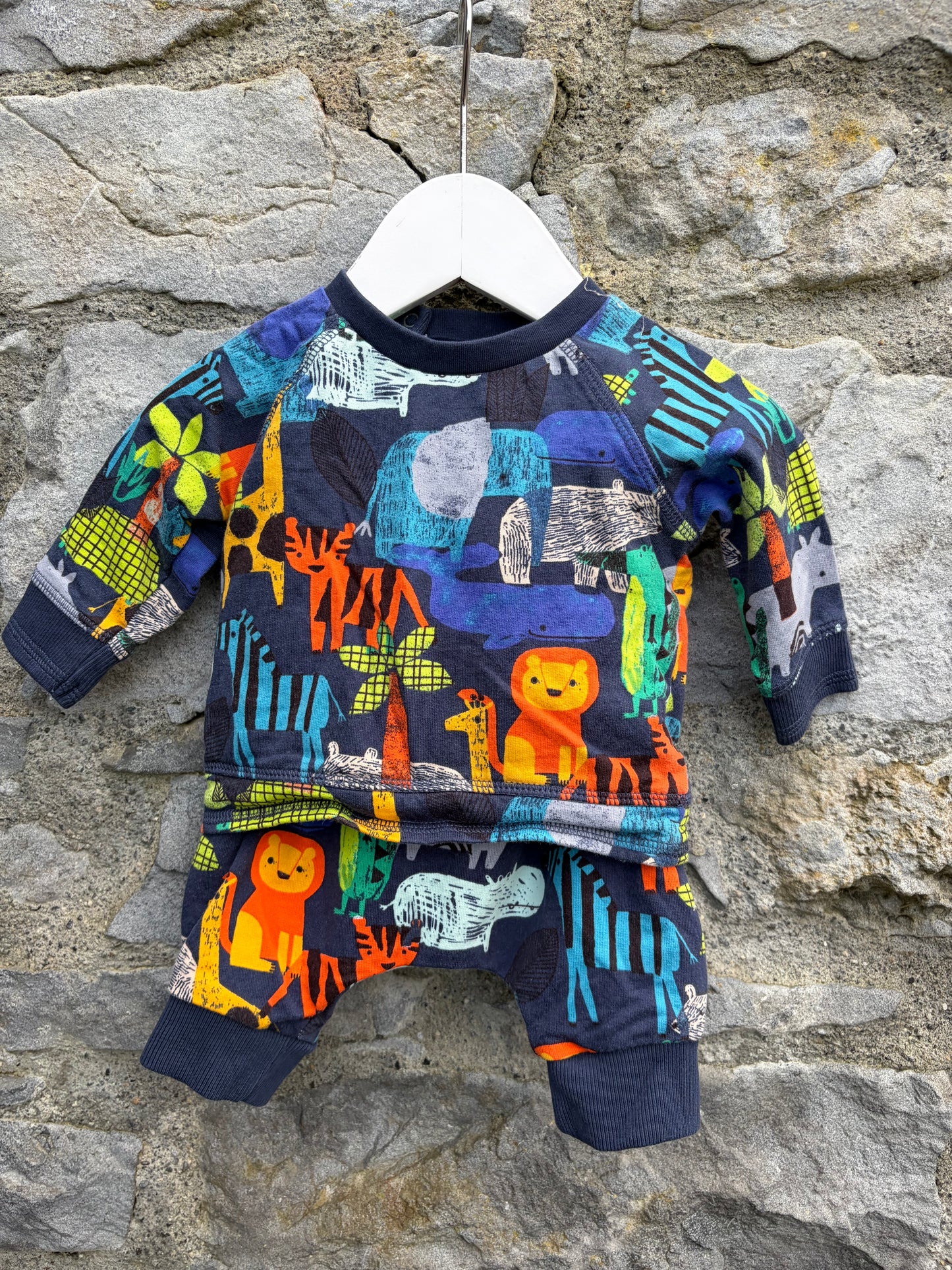 Wild animals navy track suit  0-3m (56-62cm)
